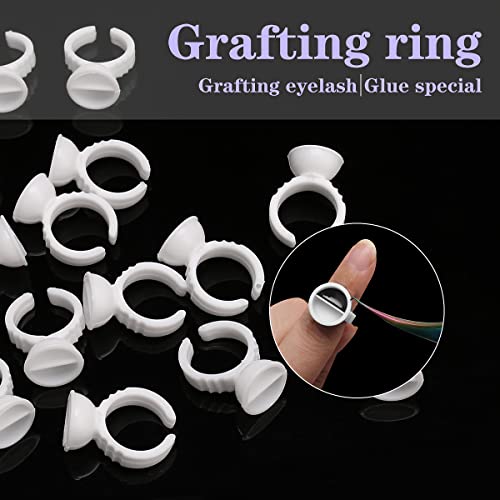 200PCS Disposable Glue Rings for Eyelash Extensions & Nail Art