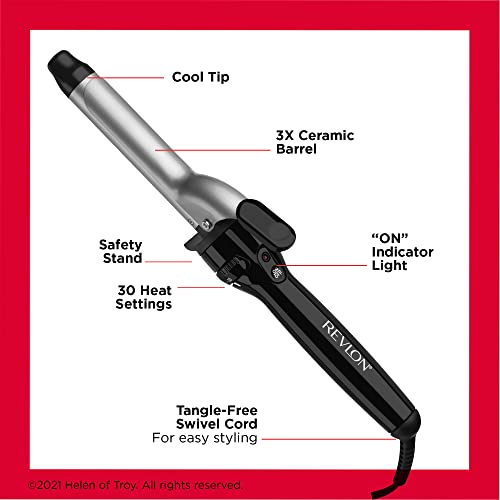 Revlon Perfect Heat 1" Triple Ceramic Curling Iron - Silver & Black