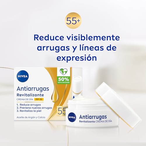 NIVEA Revitalizing Day Cream for Mature Skin 55+ with Argan Oil & Calcium, 50ml