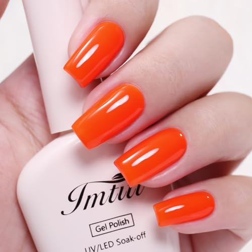 Imtiti Neon Orange Gel Polish - Long Lasting, High Gloss 10ml