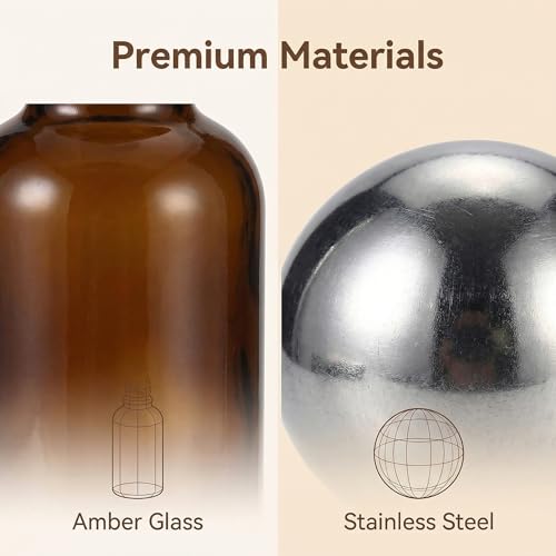 3-Pack 30ml Glass Roll-On Bottles for Essential Oils & Perfumes