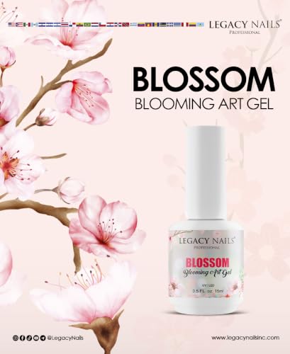 Legacy Nails Blossom Art Gel, 0.5oz Clear Blooming Gel for Nail Art