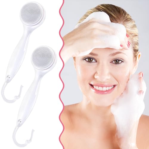 HINZIC 2-Pack White Silicone Facial Cleansing Brush for Deep Pore Cleaning
