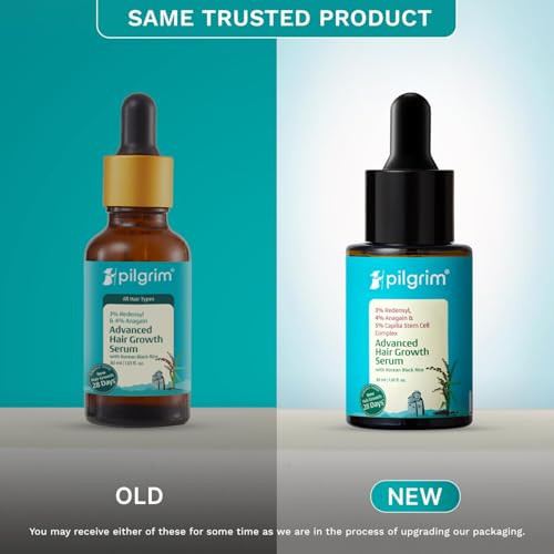 Pilgrim Hair Growth Serum 1.01 Fl Oz with Redensyl & Baicapil for Men & Women – Includes Pack of 1