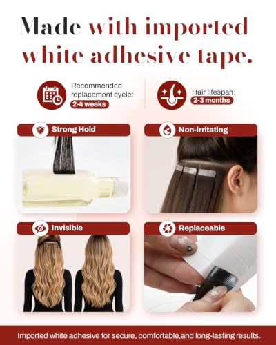 Moresoo Tape-in Hair Extensions Beige Blonde 12in 20pcs 30g with Light Brown Highlighted Platinum – Variation #1-9AP60