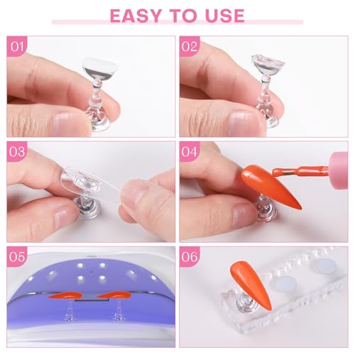 Nail Stand with 300 Double-Sided Tape | Magnetic Acrylic Holder