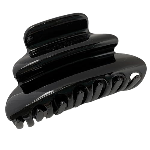 Parcelona Black Medium Hair Claw Clip for Thick Hair Updos
