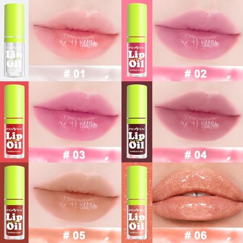 6 Colors Lip Gloss Set with Hydrating Shine & Non-Sticky Formula for Women