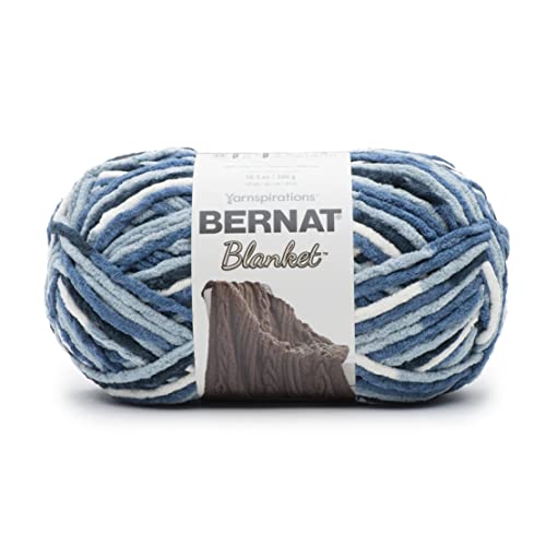 Bernat Blanket Faded Blues Super Bulky Chenille Yarn 300g