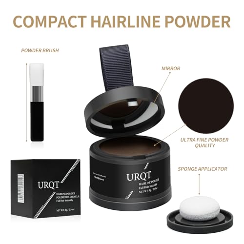 URQT Medium Brown Magic Hairline Powder 0.14oz Conceals Hair Loss & Thinning