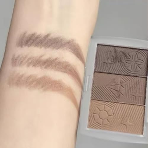UOCK 3-Color Brow Powder Palette - Waterproof Eyebrow Kit for Natural, Defined Brows