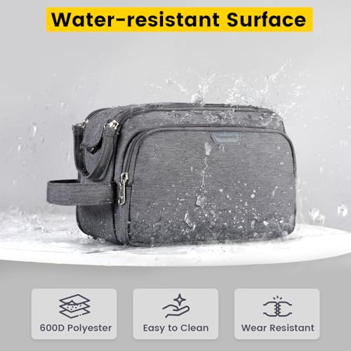 Vorspack Grey Medium Travel Toiletry Bag with Organized Compartments