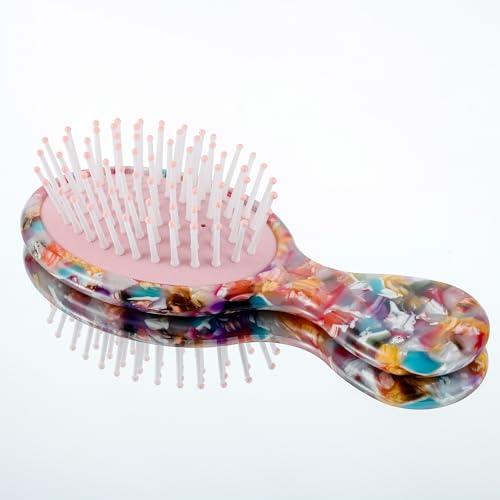SINIDE Mini Boar Bristle Hair Brush Set - Portable Detangling Travel Comb