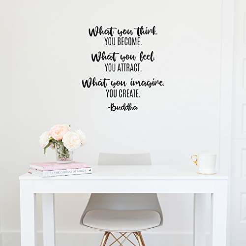 Buddha Inspirational Vinyl Wall Decal - 23" x 22" Quote Sticker