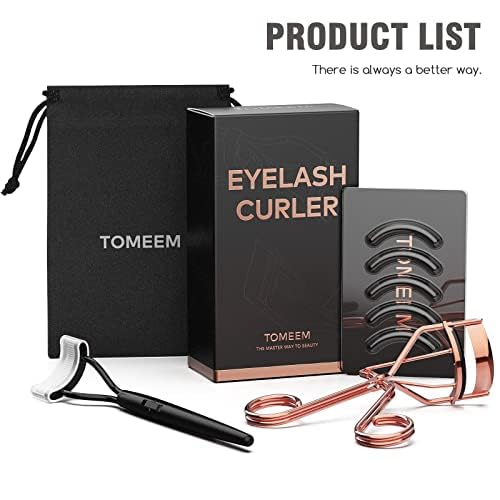 Eyelash Curler Kit - Professional Volumizing Lash Lift Tool with Comb & Refill Pads | Rose Gold