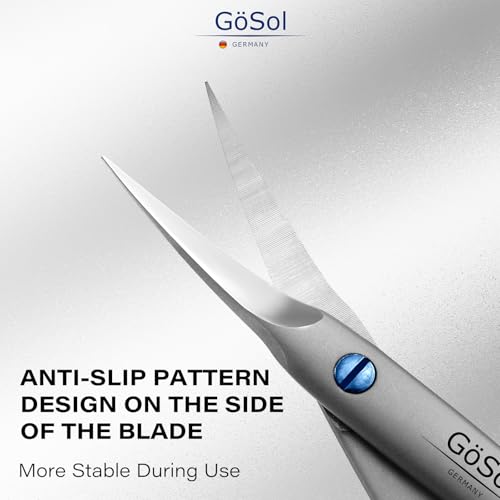 GÖSOL Professional Curved Cuticle Scissors - 420 Stainless Steel Precision