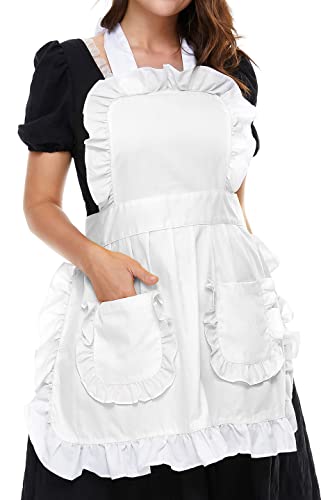 Women's Retro Ruffle Apron with Pockets - LilMents