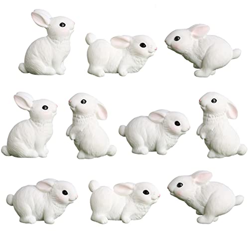 15pcs Mini Rabbit Figurines - Cute Cake Toppers for Easter & Parties