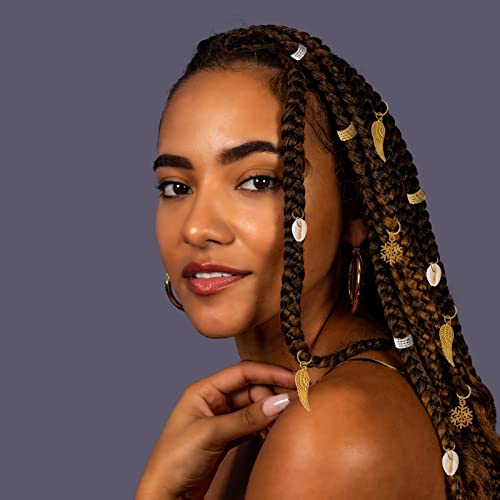 Vaikby 201PCS Hair Jewelry Beads Set - Gold & Silver Dreadlock Accessories