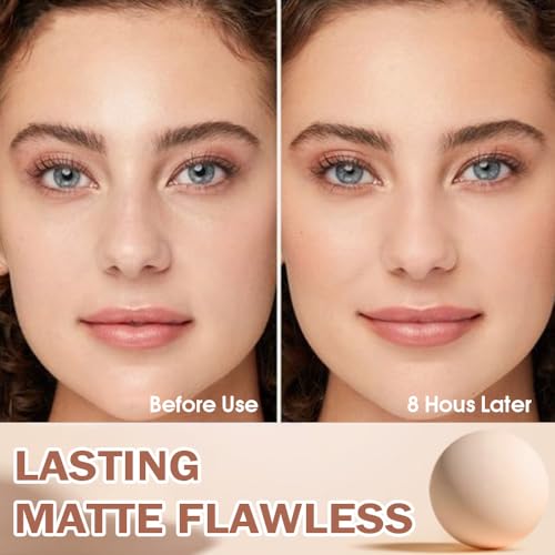 FeiCuiYun Oil Control Matte Face Powder Compact 02 Natural Beige, Waterproof & Long Lasting