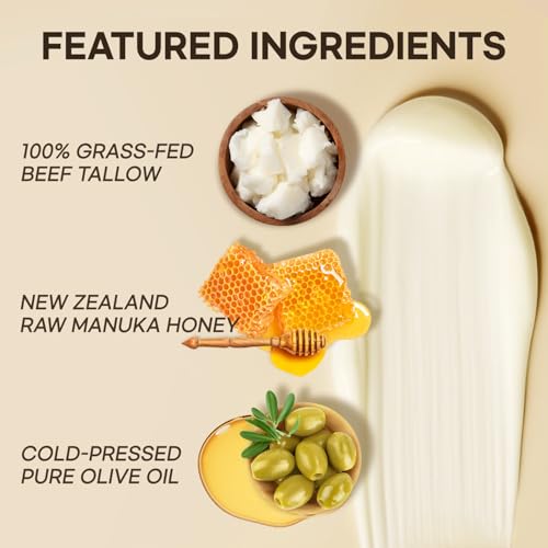 Tallow Honey Balm for Aging Skin - 2.12 oz Crepey Skin Repair Cream