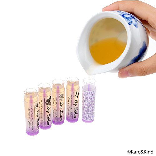 Kare & Kind 50-Pack Purple Lip Balm Tubes with Labels - 5.5ml Twist-Up