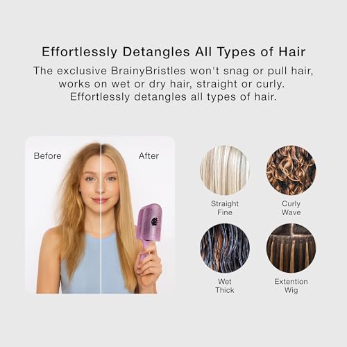 NuWay Traveler Detangling Hair Brush - Compact Petal Pink Travel Brush