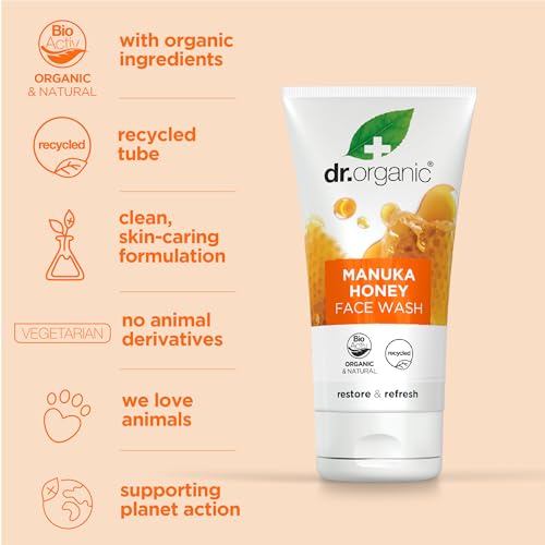 Dr. Organic Manuka Honey Face Wash for Dry & Sensitive Skin 150 mL