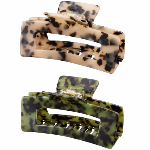 Textention Cellulose Acetate Claw Clips - Large Rectangle, Pattern X