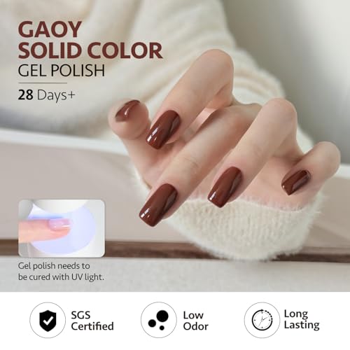 GAOY 6-Color Hazelnut Chocolate Gel Nail Polish Set