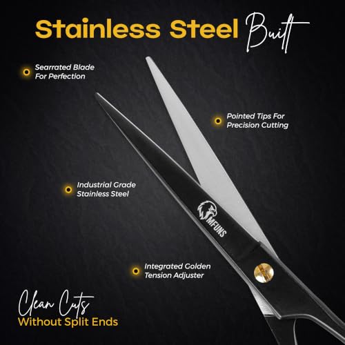 MFUNS 6.5” Professional Hair Cutting Scissors - High Carbon Stainless Steel Salon Shears
