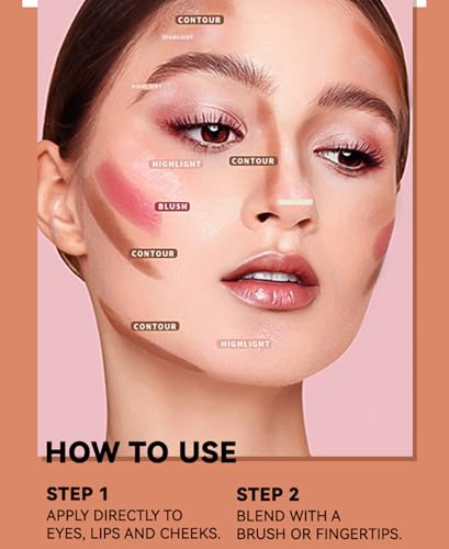 LTIYV 3-in-1 Cream Contour Stick Kit - Style1 with Bronzer, Blush & Highlighter