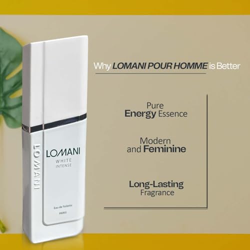 Lomani White Intense Eau de Toilette for Men, 3.3 Ounce Citrus Fragrance