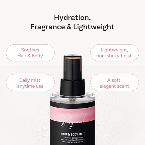 Perfumed Hair Mist for Women ? Castor Oil for Shine & Long-Lasting Scent, Clean Hair Perfume & Body Mist ? Botanical Waters & 17 Amino Acids, Sulfate, Paraben, Silicone-Free ? Baby Musk, 125ml