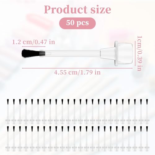 50PCS Disposable Nail Polish Brushes Set with Soft Bristles
