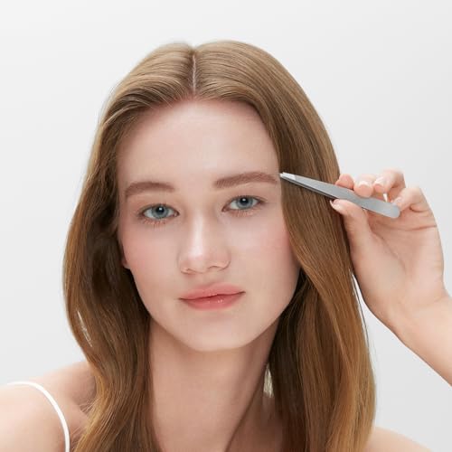 Cut It Professional Slant Tweezers - Precision Stainless Steel for Eyebrows