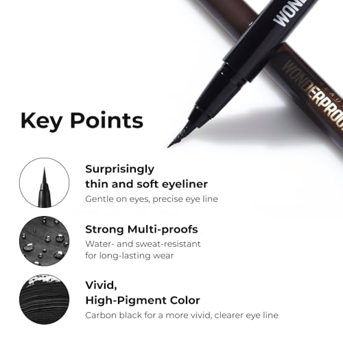 BOM Wonderproof Liquid Eyeliner #02 Wonder Brown - Smudge-Proof Precision Tip