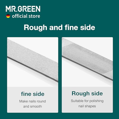 MR.GREEN Stainless Steel Double-Sided Nail File for Manicure & Pedicure