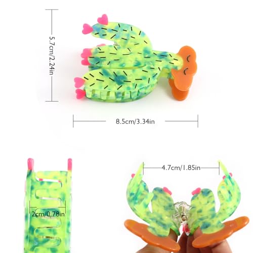 PERSONFUN Cactus Hair Claw Clip - Personalized Acetate Plant Hair Accessory for Women