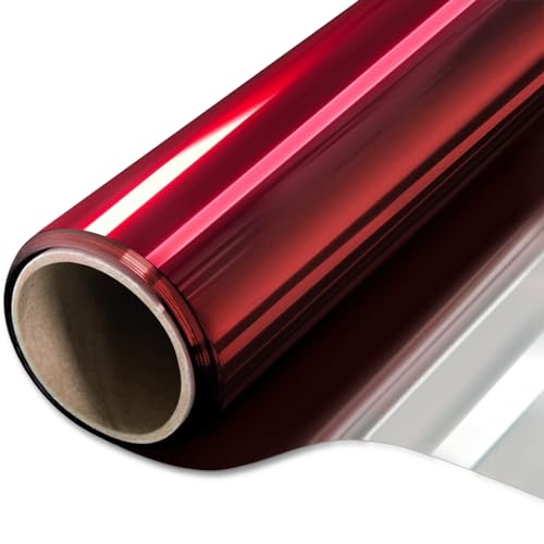One Way Privacy Window Film - Red Mirror Tint, 17.5in x 6.5ft