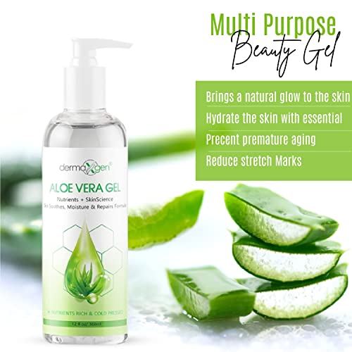 DERMAXGEN Aloe Vera Gel with Witch Hazel & Vitamins - 12 Fl Oz