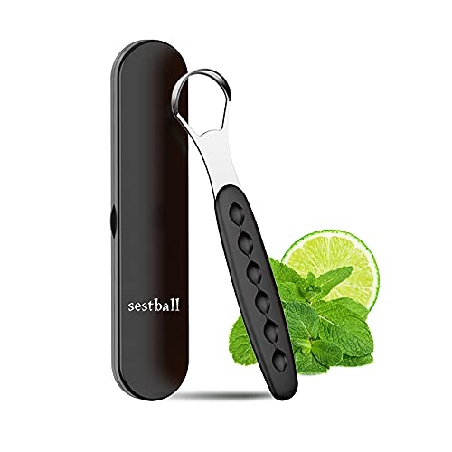 Stainless Steel Tongue Scraper for Fresh Breath - Travel Case Included
