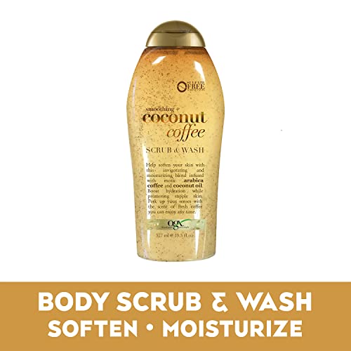 OGX Smoothing + Coconut Coffee Exfoliating Body Scrub, 19.5oz