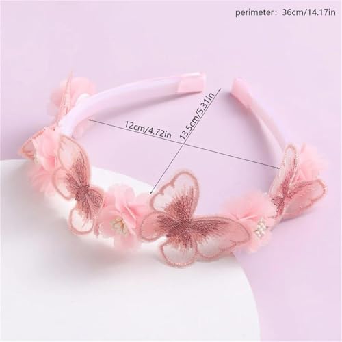 Handmade Pink Butterfly Flower Headband for Girls & Women