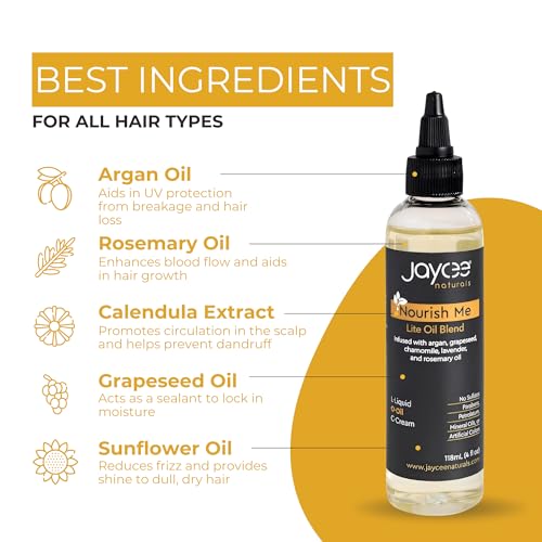 Jaycee Naturals Nourish Me Hair Oil with Argan & Rosemary, 4 oz