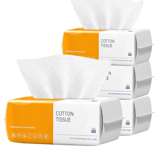 Disposable Face Towels, 100 Count (Pack of 4) - Ultra Soft & Lint-Free