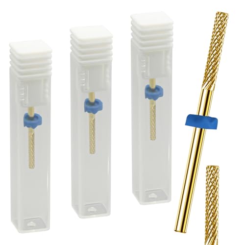 HINGTAI 3-Piece Carbide Cuticle Drill Bits for Electric Nail Files