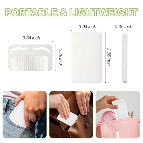 Jurrissa Protable Folding Mirror with Case, White – 2-in-1 Travel Compact Mirror & Hair Comb