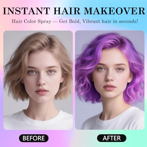 Temporary Purple Hair Color Spray for Kids & Adults - Washable