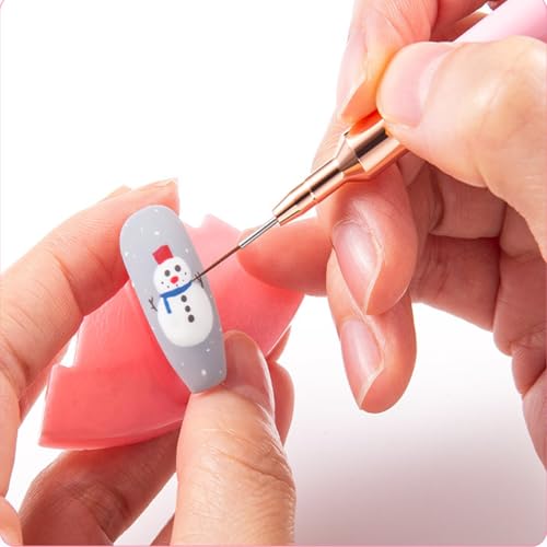 5Pcs Nail Art Brush Set - Metallic Fine Detail Painting Tools